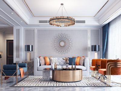 天池山中脊新古典风格135平装修案例