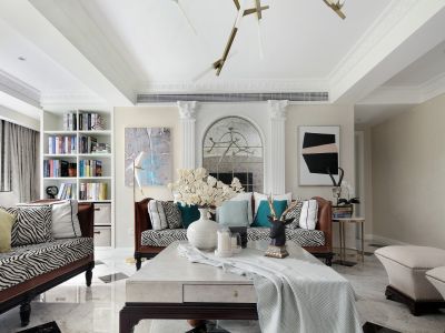 中南十洲美式简约风格132平装修案例