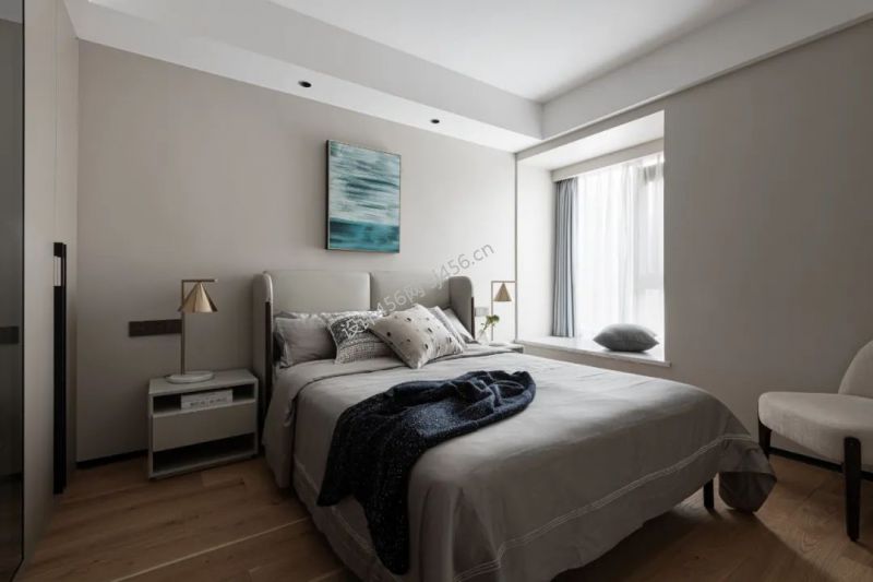 现代风格140平米卧室床家装效果图