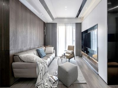 润和紫郡126平现代风格三居室装修案例