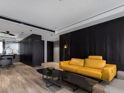 三盛拾光里简约风三居室122平米装修设计图案例