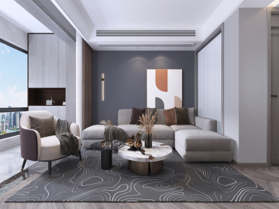 东尚小区143平现代风格三居室装修案例