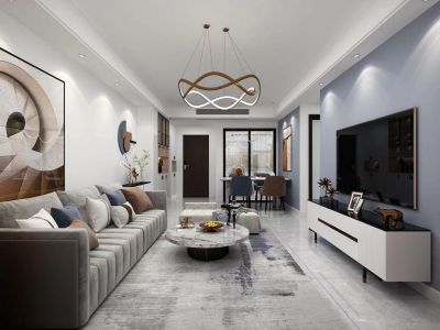 高新风尚123平简约风格三居室装修案例