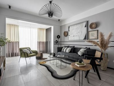 高新风尚103平北欧风格三居室装修案例