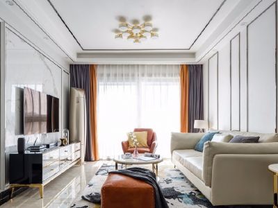 中航樾府110㎡三居室现代轻奢装修案例