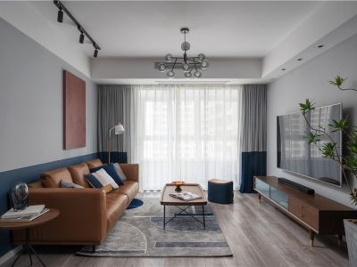 保利堂悦112㎡三居室现代风格装修案例