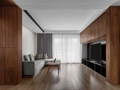 秦湾景园133平三居室简约风格装修案例