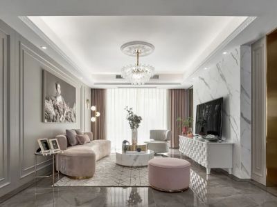 钟山颐府140㎡四居室简欧风格装修案例