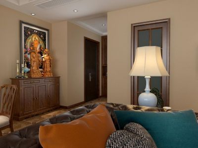 山语城美式风格109平装修案例