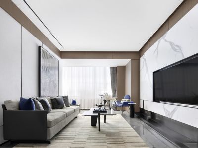 国风世家134平现代风格三居室装修案例