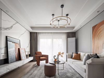 志强北园轻奢风格130平米三居室装修案例