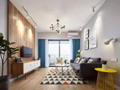 锦秋家园北欧风格123平米三居室装修案例