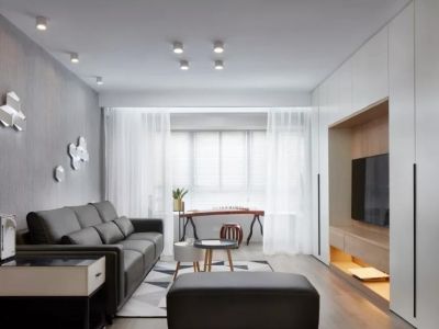 旭辉榕宸天著极简风二居室88平米装修设计图案例