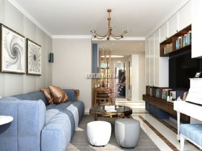 隆鑫印象东方85平二居室北欧极简风格装修案例