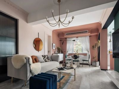 三盛雅居乐·璞悦长滩美式风89平米二居室装修效果图案例