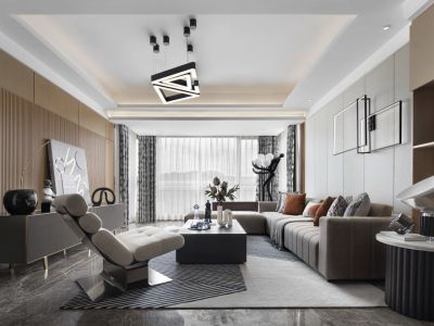 阳光城·尚东湾134平现代风格三居室装修案例