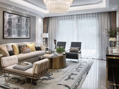 三盛·璞悦湾欧式风三居室118平米装修图案例