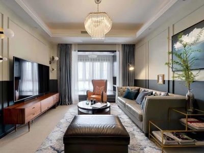 世茂·远洋东江湾美式风96平米二居室装修图片案例