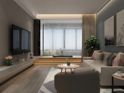 梅溪悦章125平简约风格三居室装修案例