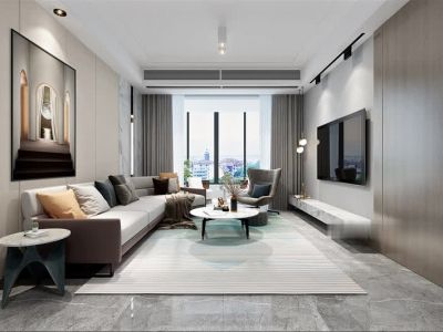 恒大御景天下126平现代风格三居室装修案例