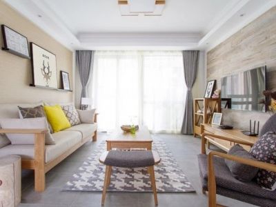 建总领筑现代风127平米三居室装修图案例