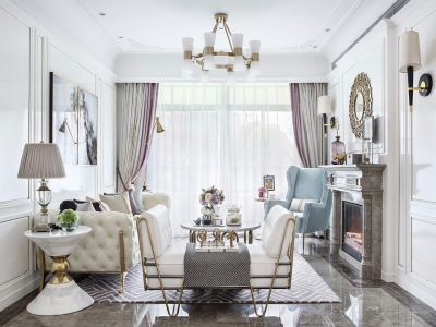 天健城126平美式风格三居室装修案例