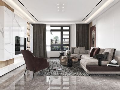 中建江山壹号143平现代风格三居室装修案例