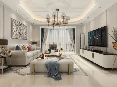 澳海望洲府125平法式风格三居室装修案例