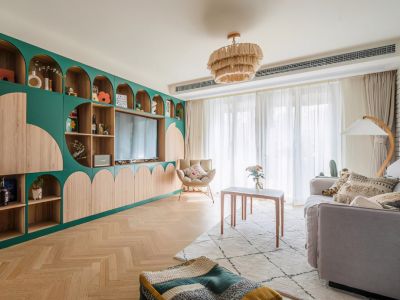 富力东堤湾畔95平二居室简约风格装修案例