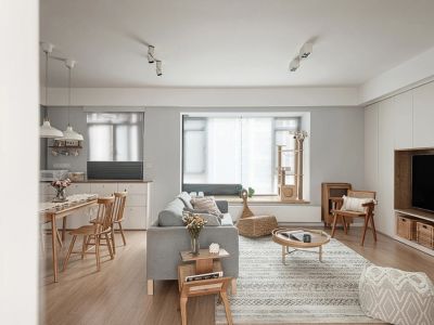 凤翔揽邑日式风140平米三居装修设计图案例