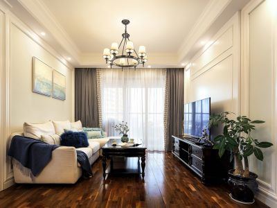 恒大雅苑103平三居室简约美式装修案例