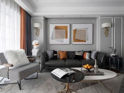 中庚香海小镇138平四居室混搭风格装修案例