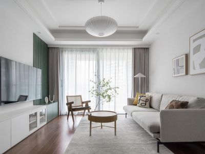 世茂御龙海湾89㎡三居室北欧风格装修案例