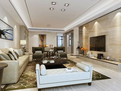 电建泷悦华庭简约风格142平米四室两厅装修案例