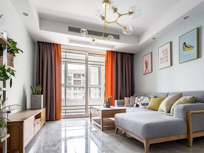 澳海望洲府123平北欧风格三居室装修案例