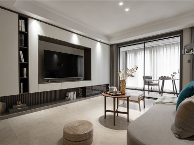 保利大都汇130平现代风格三居室装修案例