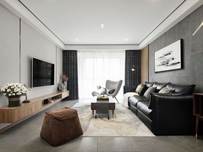 澳海澜庭·谷山府125平简约风格三居室装修案例