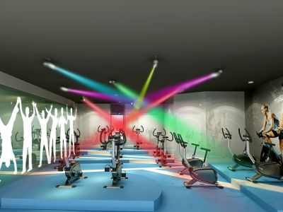 广州健身房888平米绚丽风格装修案例