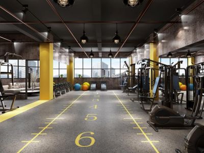 广州健身房时尚工业风888平米装修案例