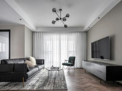 天健城94平北欧风格二居室装修案例