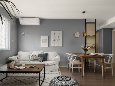 小平岛月伴湾98㎡三居室北欧风格装修案例