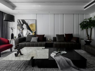 中建江山壹号112平现代风格二居室装修案例