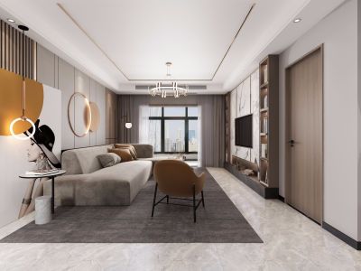 瀚林府128㎡三居室现代风格装修案例