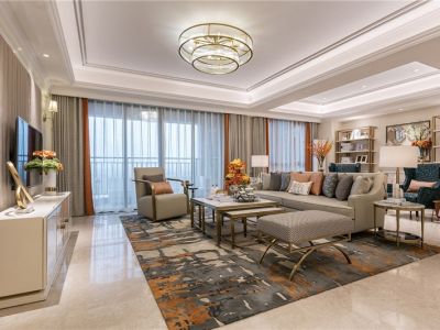 万科观贤别墅125平三居室混搭风格装修案例