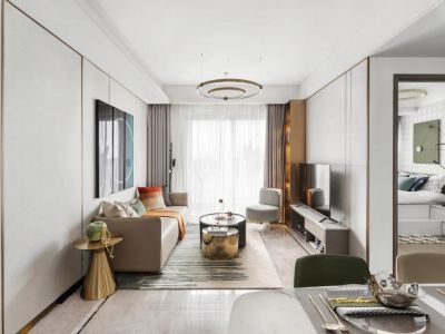 中海熙湾98平现代风格二居室装修案例