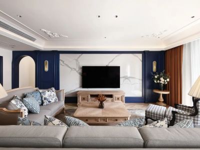 明发国际城142平美式风格三居室装修案例