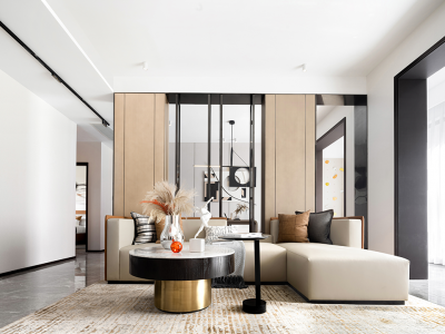 保利大都汇142平现代风格三居室装修案例