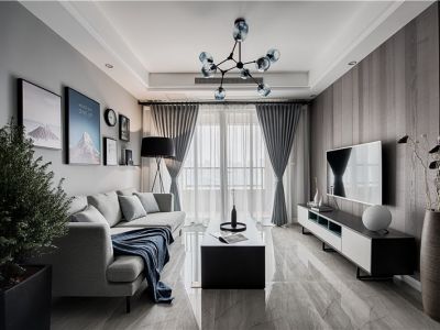 天健城89平简约风格二居室装修案例