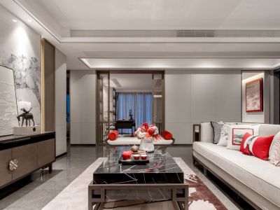 香樟雅苑126平米现代新中式三居室装修案例