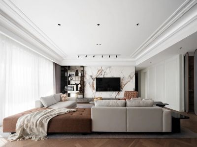 安高城市天地138平米现代简约三室两厅装修案例